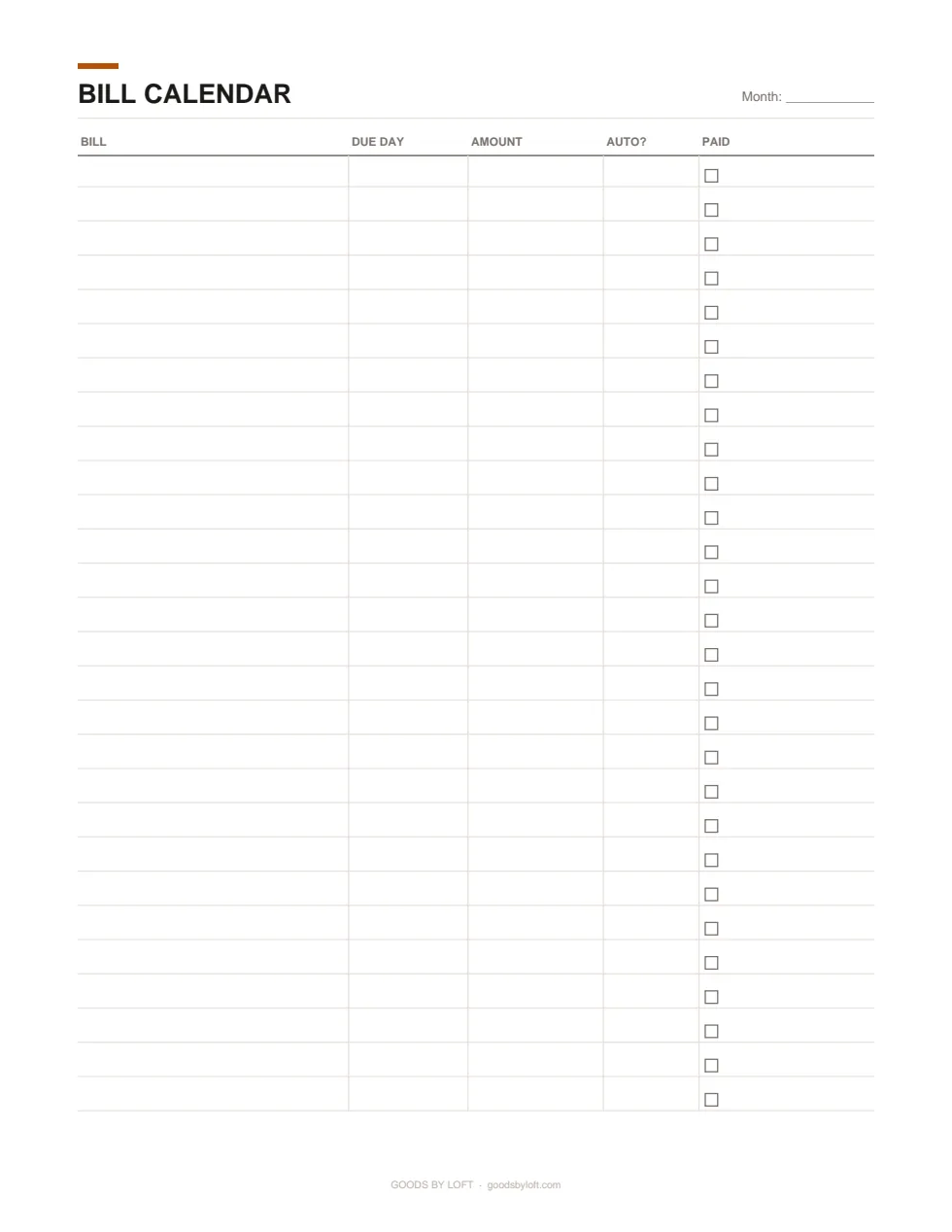 Every bill and due date on one calendar