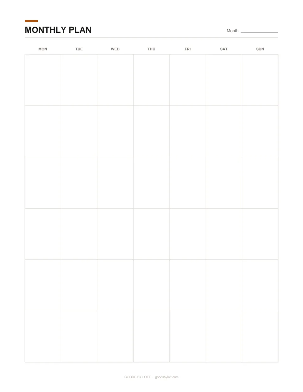 Undated monthly calendars, reusable forever